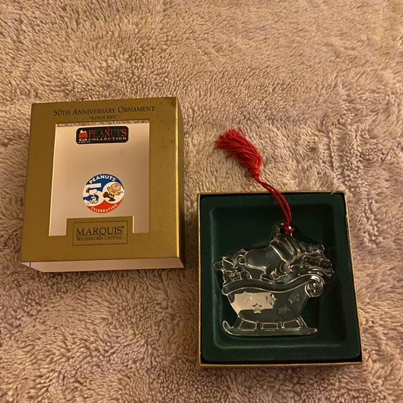50th Anniversary Waterford Crystal Ornament - Peanuts Collection - Picture 3 of 7